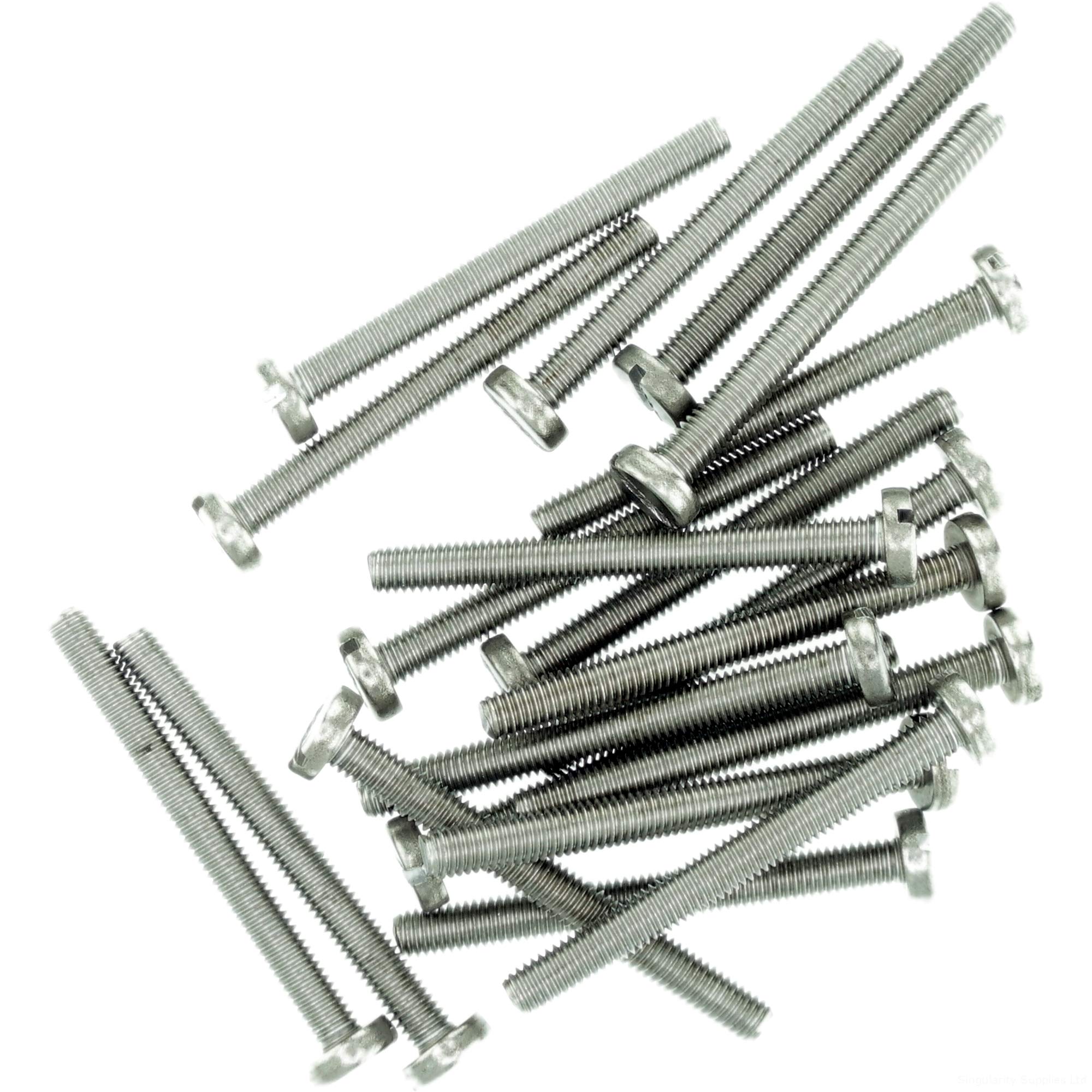 M6 (6mm x 8mm) Slot Pan Machine Screw (Bolt) - Stainless Steel (A2) (Pack of 20)