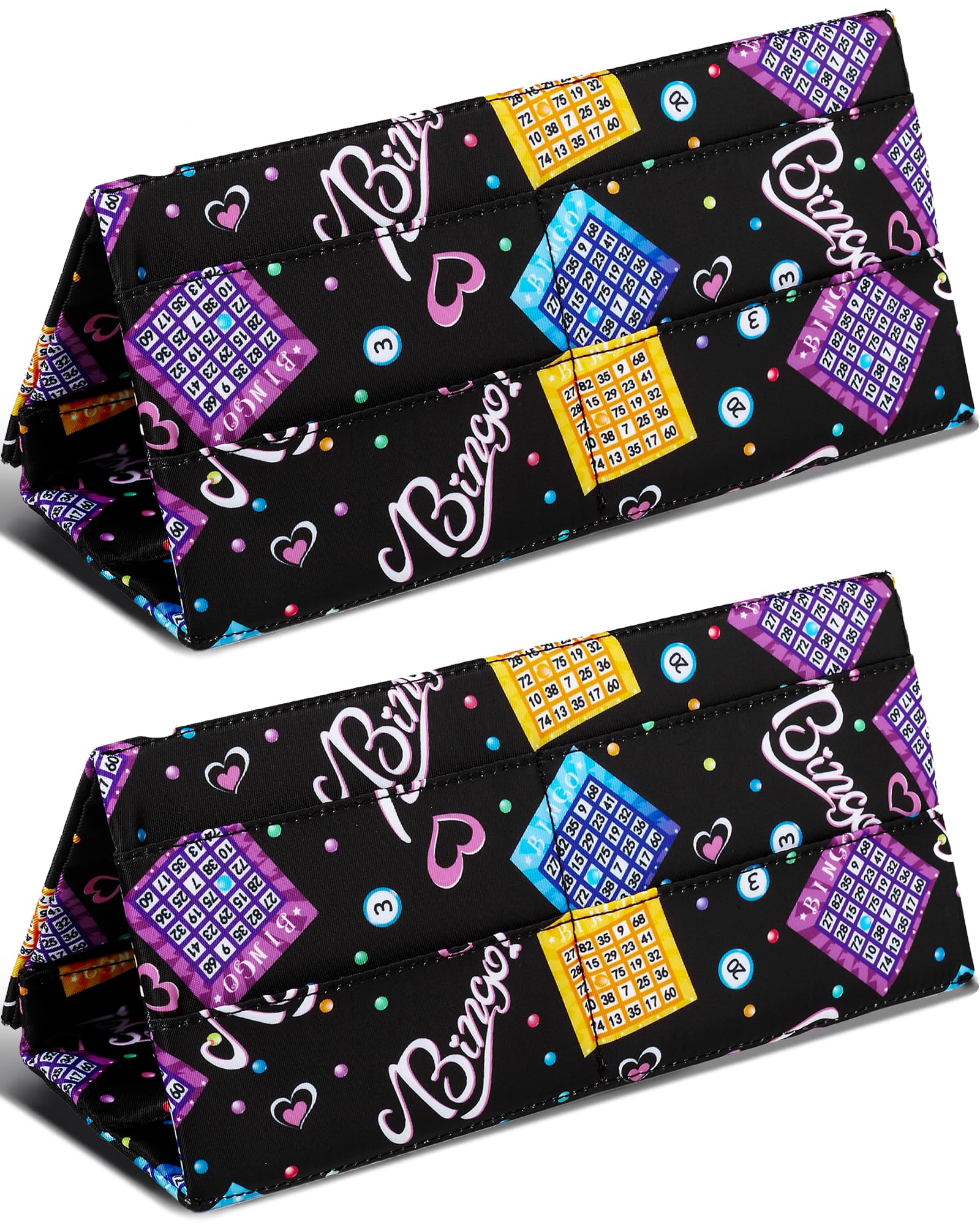 Photo 1 of 2 Pack of Bingo Card Holder for Pull Tabs Gambling Tickets Bingo Accessories for Bingo Lovers Players Card Holder for Canasta Poker Bridge Playing Cards Game Night Stuff Supplies for Adults Seniors