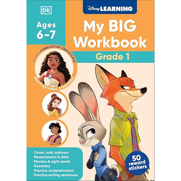 Disney Learning Big Workbook Grade 1: Math & English Workbook for