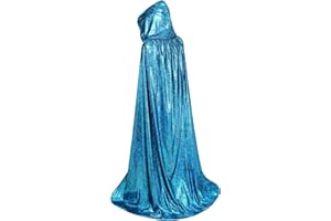 GRAJTCIN Women Sequin Cape Shiny Hooded Cape Full Length Glitter Cloak Mardi Gras Halloween Christmas Disco Party Costume