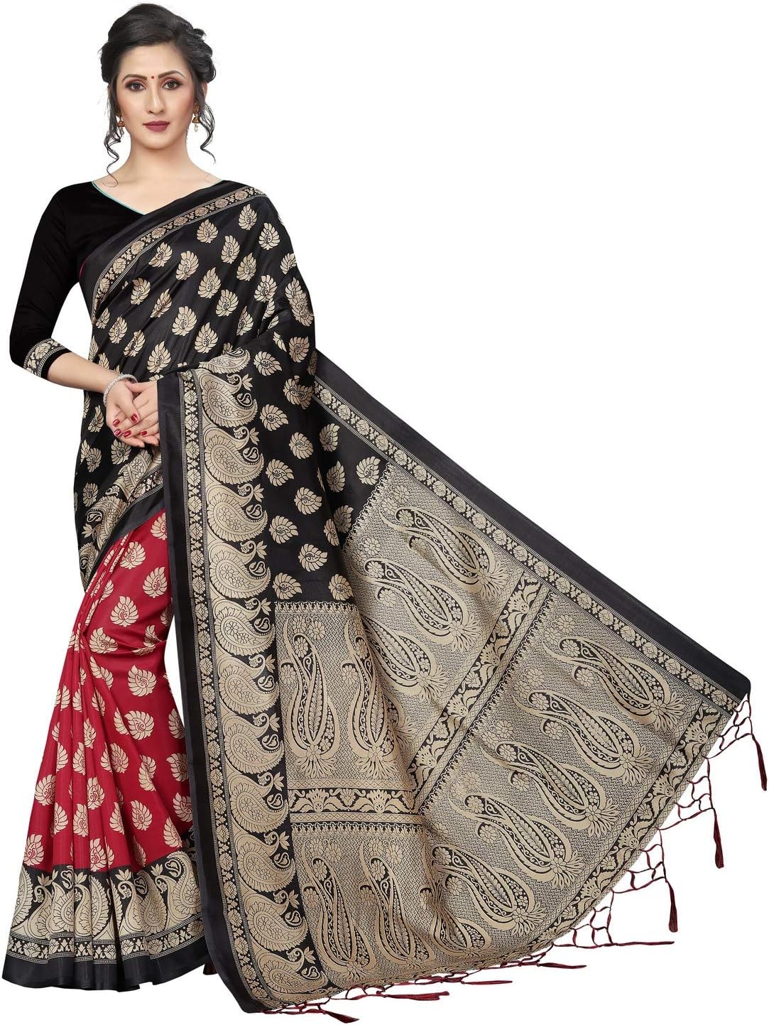 FabDiamond Women's Saree For Women Hot New Release Half Sarees Beautiful For Women Sarees Bollywood Bhagalpuri Free Size Original Sarees Wedding With Blouse Materials