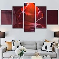 SIGNWIN 5 Panel Canvas Wall Art Modern Art Landscape Modern Multicolor Photography Relax/Calm Rocky for Home Decorations Ready to Hang - 60