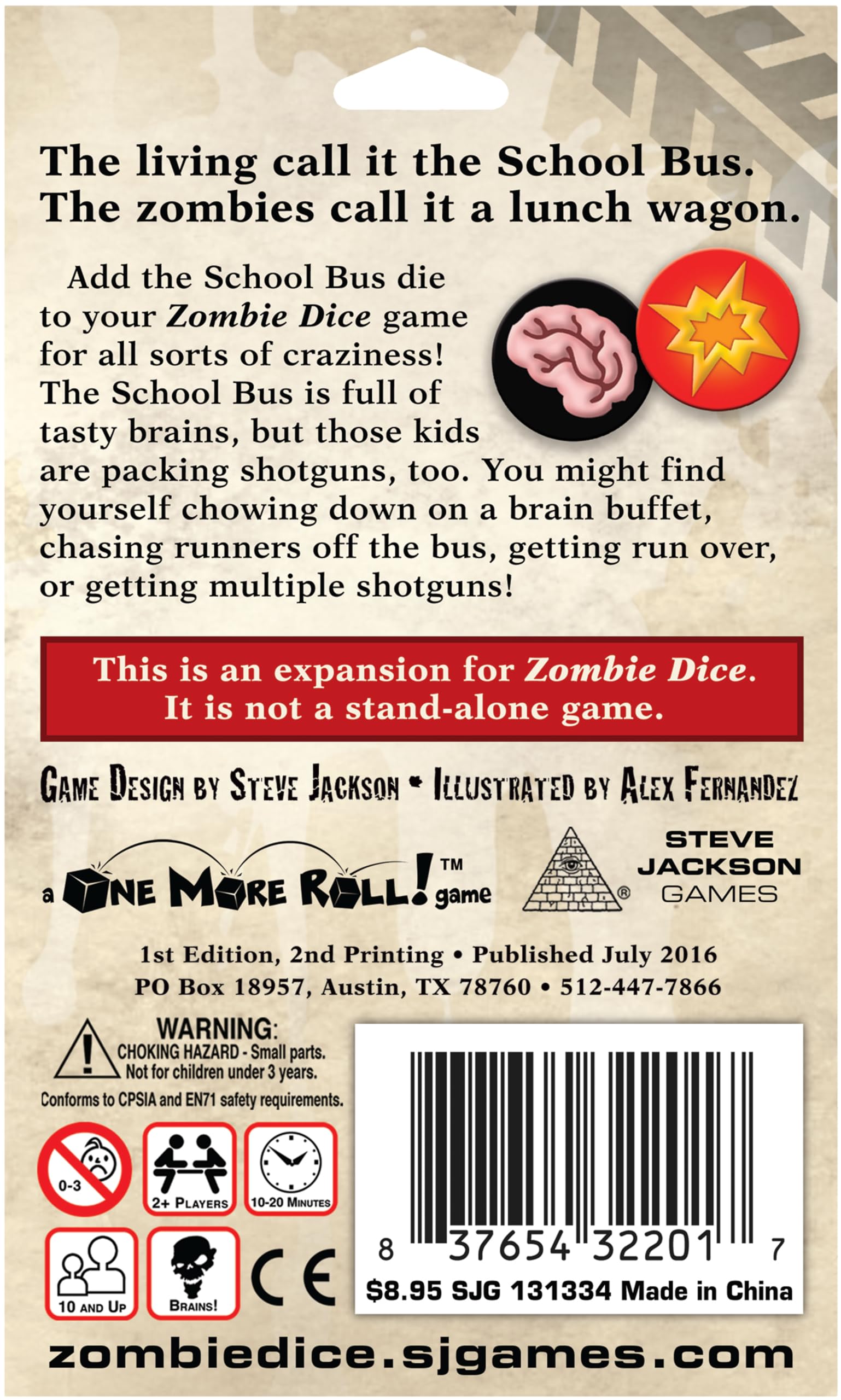 Zombie Dice 3 School Bus by Steve Jackson Games, Party Games