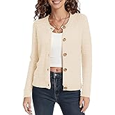 Urban CoCo Women's Cable Knit Cardigan Sweater Soft Long Sleeve Button Down Sweaters