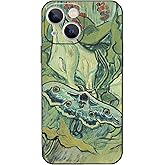Artizgcase Compatible with iPhone 15 Case, Vintage Insects Great Peacock Moth by Van Gogh Phone Case for Men Women, Soft TPU Bumper Case Cover for iPhone 15
