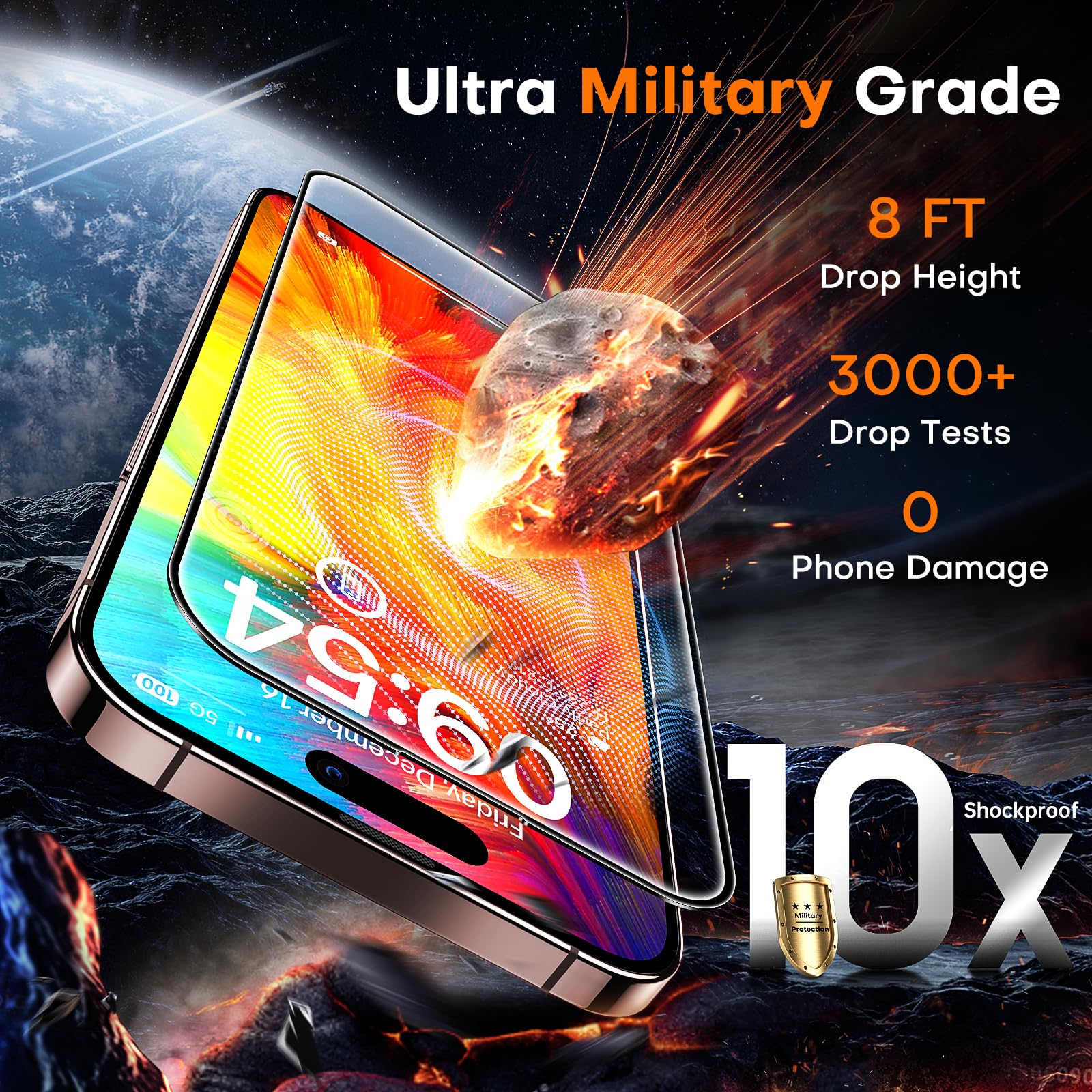 TOCOL for iPhone 17 Pro/iPhone 16 Pro Screen Protector 6.3-Inch, Instant Installation, Tempered Glass HD Clear, Full Coverage Protection, Military Grade Shatterproof, Case Friendly, 2 Pack
