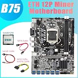 Lodokdre B75 ETH Miner Motherboard 12 PCIE to USB LGA1155 G1630 CPU view 6