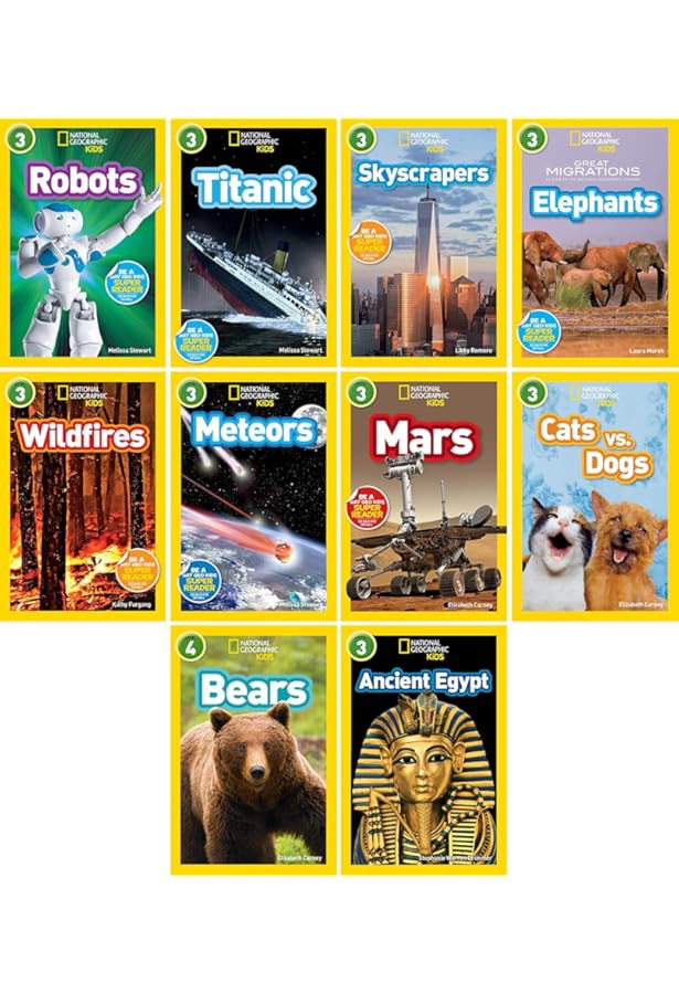 National Geographic Kids 10 Book Set (Lvl 1-dinosaurs, Meetkats