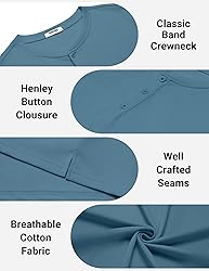 COOFANDY Short Sleeve Button Henley Shirts Men T