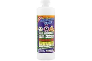 ABSOLUTELY CLEAN Amazing Small Animal Cage Cleaner - Just Spray/Wipe - Easily Removes Messes & Odors - Hamsters, Mice, Rats, Guinea Pigs, Ferrets - USA Made (16 oz Concentrate)