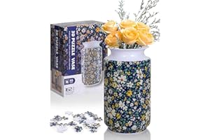 KOSTBAR 3D Puzzle Vase, 162 Pieces 3D Puzzles for Adults with Flowers, Unique Arts and Crafts for Adults, Unique Housewarning Gifts for Women, Puzzle Vase for Home and Office Decor (Petaled Shard)