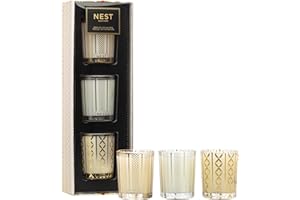 NEST New York Holiday, Birchwood Pine, Blue Cypress & Snow Festive Scented Votive Candle Trio, 6 Ounces