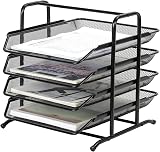 EasyPAG 4 Tier A4 Mesh In Tray Desk Organizer Black view 2