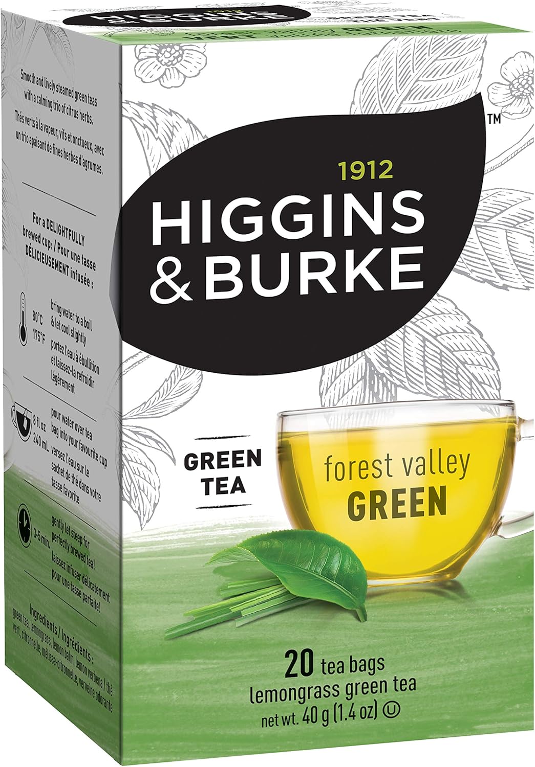 Higgins & Burke Tea, Green, 20 Count Amazon.ca Grocery