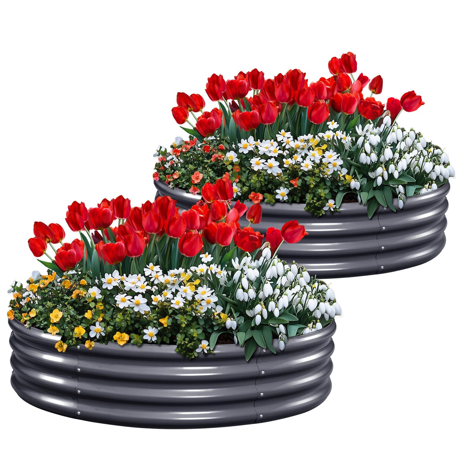 KING BIRD Raised Garden Bed Galvanized Round