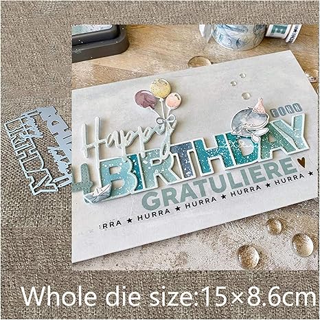 Amazon Co Jp 金型カットメタルカットダイ クラフト金属ステンシル型切断ダイお誕生日おめでとう 装飾スクラップブックダイバーダ紙カードクラフトエンボス加工 ホーム キッチン