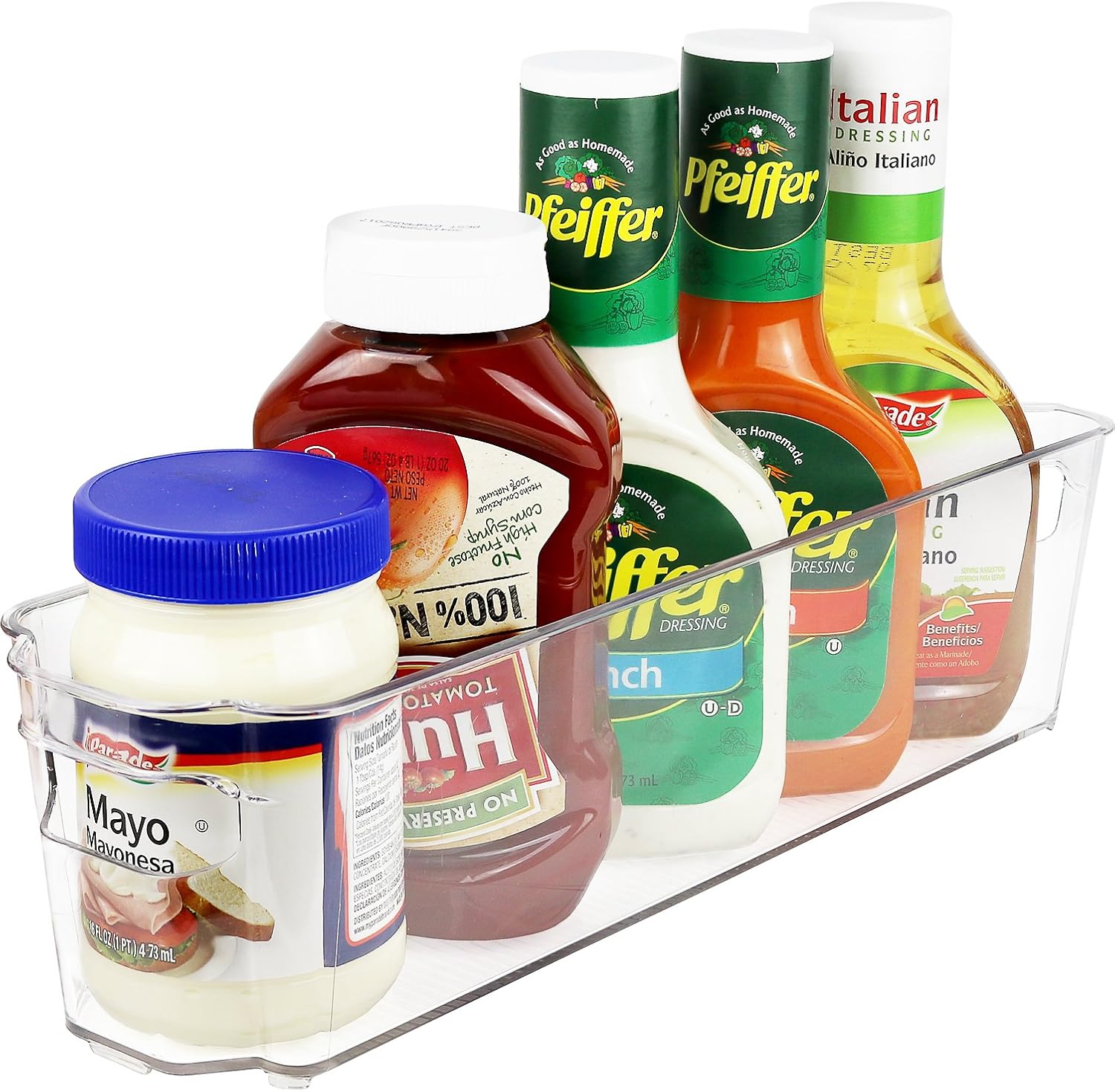 Greenco Fridge Bins, Stackable Storage Organizer Containers with Handles for Refrigerator, Freezer, Pantry and Kitchen Cabinets, BPA, Standard, Clear: Kitchen & Dining
