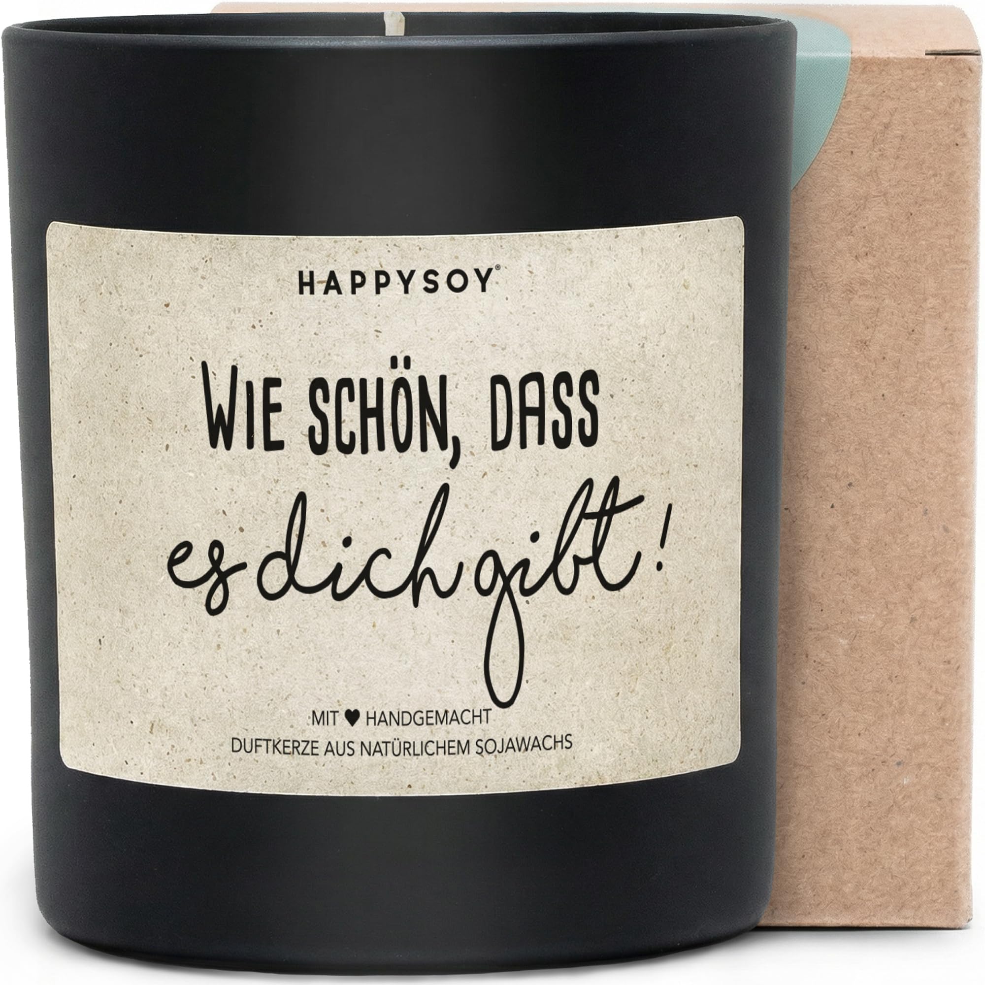 Wie schön, dass es dich gibt - Duftkerze mit Spruch als Geschenk für Freundschaft & Dankeschön, beste Freundin, Mama, Schwester, liebevolle Kerze im Glas