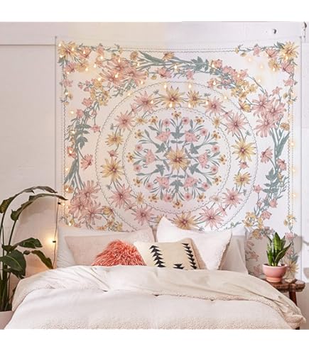 Tapisserie Murale Vintage Inde - Broderie Miroirs, Coton, 33x40cm, Fait Main