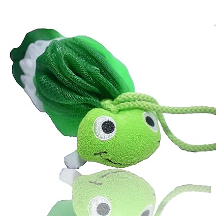 Just Peachy Haoda Kids Bath Shower Sponge Loofah (Caterpillar Green)