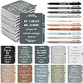 Kosiz 30 Set Christian Gift Bulk Spanish Christian Spiral Notebook Bible Pen Religious Prayer Journal Regalos Cristianos En Español Easter Church Gift for Women Teacher Women's Day (Morandi Color)