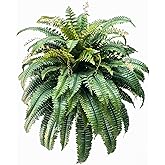 NeosCA Giant Artificial Boston Ferns for Outdoors Large,Uv Resistant Lifelike Artificial Plants Large,Faux Fern Silk Ferns That Look Real,Fake Fern for Outside Lifelike 128 Branches
