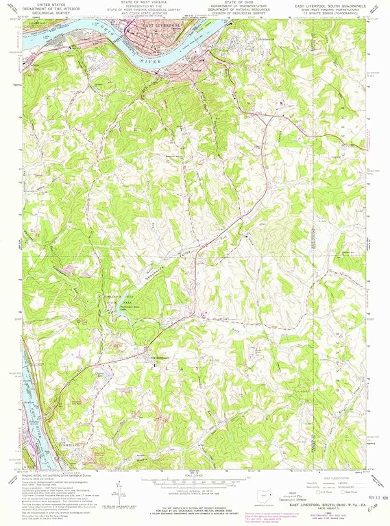 YellowMaps East Liverpool South OH topo map, 124000 Scale, 7.5 X 7.5 Minute
