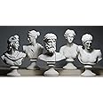 Set 5 Bust Head God Zeus Artemis Aphrodite Hermes Apollo Greek Roman Statue