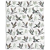 Mallard Duck Blanket, Wild Animal Duck Pattern Throw Soft Fuzzy Flannel Blanket for Bed Couch Sofa Home Decor 50"x40" for Child