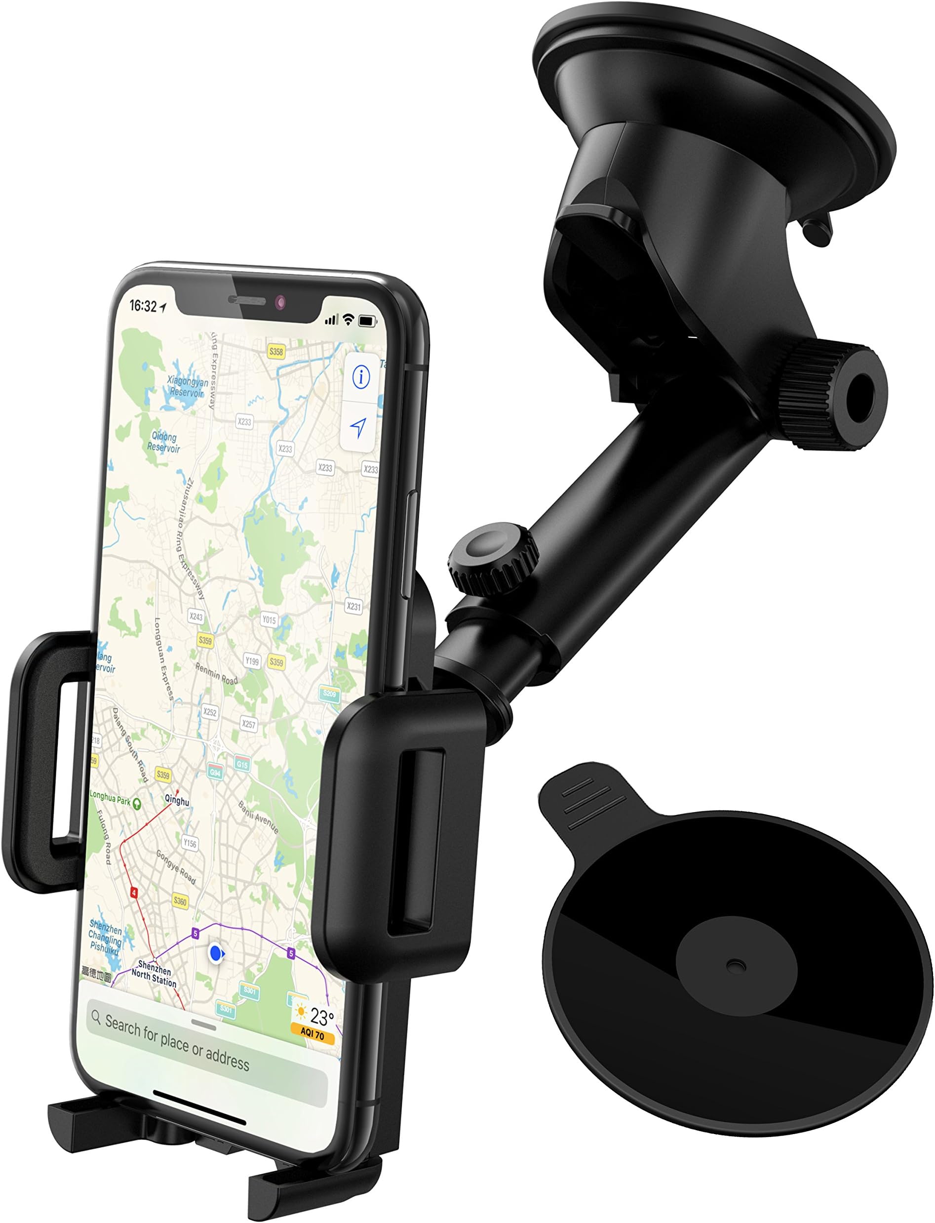 Car Phone Holder,Mpow Adjustable Car Phone Mount,2 in 1 Car Holder Cradle,Phone Car Holder with Strong Sticky Gel Pad and Extra Mounting Disk,for iPhoneXS/XSMax/XR/X/8S,Galaxy S6/S7/S8/S9,Huawei, etc