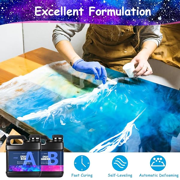 KISREL EPOXY RESIN 82OZ – CLEAR EPOXY RESIN KIT WITH 15 PIGMENTS AND 15 COLORS OF MICA POWDERS – NO YELLOWING NO BUBBLE CASTING RESINA FOR ART CRAFTS, JEWELRY MAKING, WOOD & RESINA MOLDS(41OZ X 2)