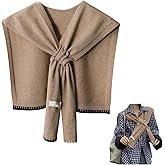 Yaximhozz Sweater Shawl Wraps for Women Fashion Knitted Shoulder Shawls Ponchos Casual Sweaters Scarf Cape Wraps with Sleeves