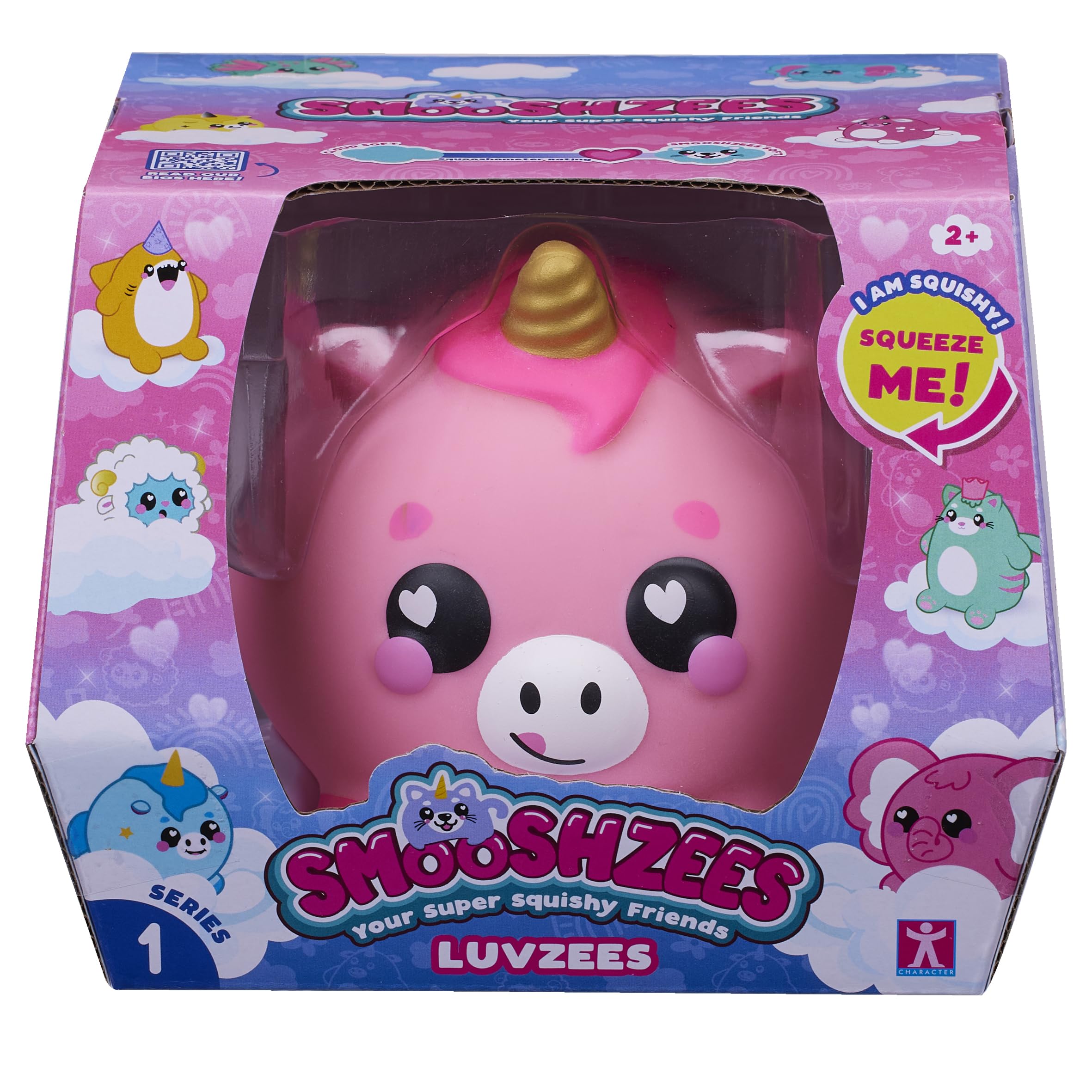 Smooshzees Luvzees, Zappy, Pink Unicorn, Collectable Characters, Supersoft, Cuddly and Squishy!