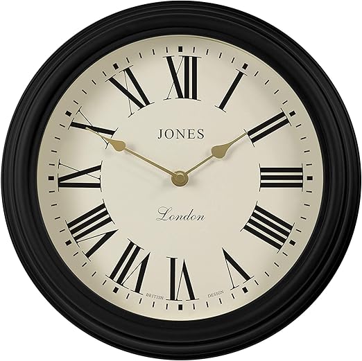 Jones Clocks® Wall Clock Classic Traditional Design With Clear