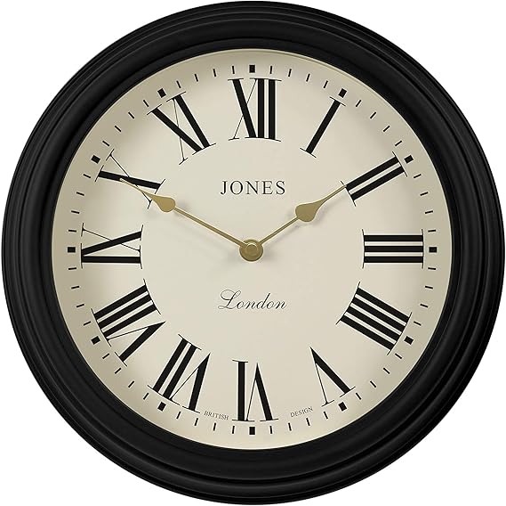 Jones Clocks® Wall Clock Classic Traditional Design With Clear