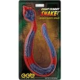 Giant Gummy Snake - Dual Fruity Flavors, Delicious Candy Creation from GGB Candies! (Cherry/Blue Raspberry, 1 Pound)