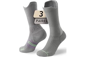 Juclise Compression Running Socks Crew Hiking Socks Coolmax Bamboo Viscose, Anti-Blister Moisture-Wicking Cushion for Womens