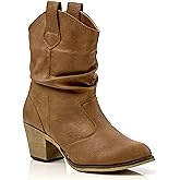 Charles Albert Women's Modern Western Cowboy Distressed Boot with Pull-Up Tabs