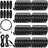 Libima 48 Sets Replacement Necklace Cords with Breakaway Clasp DIY Nylon Lanyard Cord and Plastic Safety Breakaway Clasps for Necklaces Bracelets Pendant Craft Jewelry Making(Black)