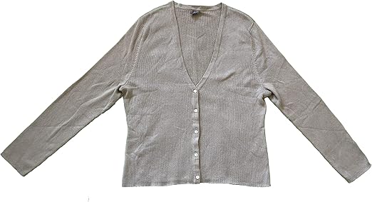 J Jill Women S Cardigan Sweater Ribbed Button Front X Large Beige