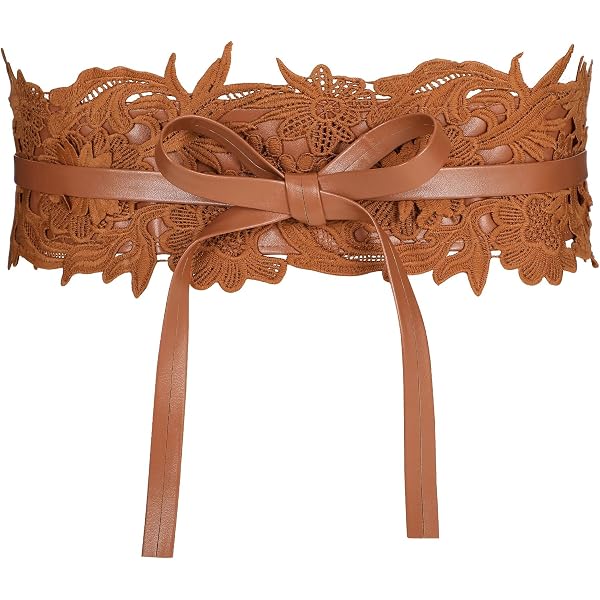 Elerevyo Womens Faux Suede Tassel Belt, Vintage Bow Tie  display picture 2