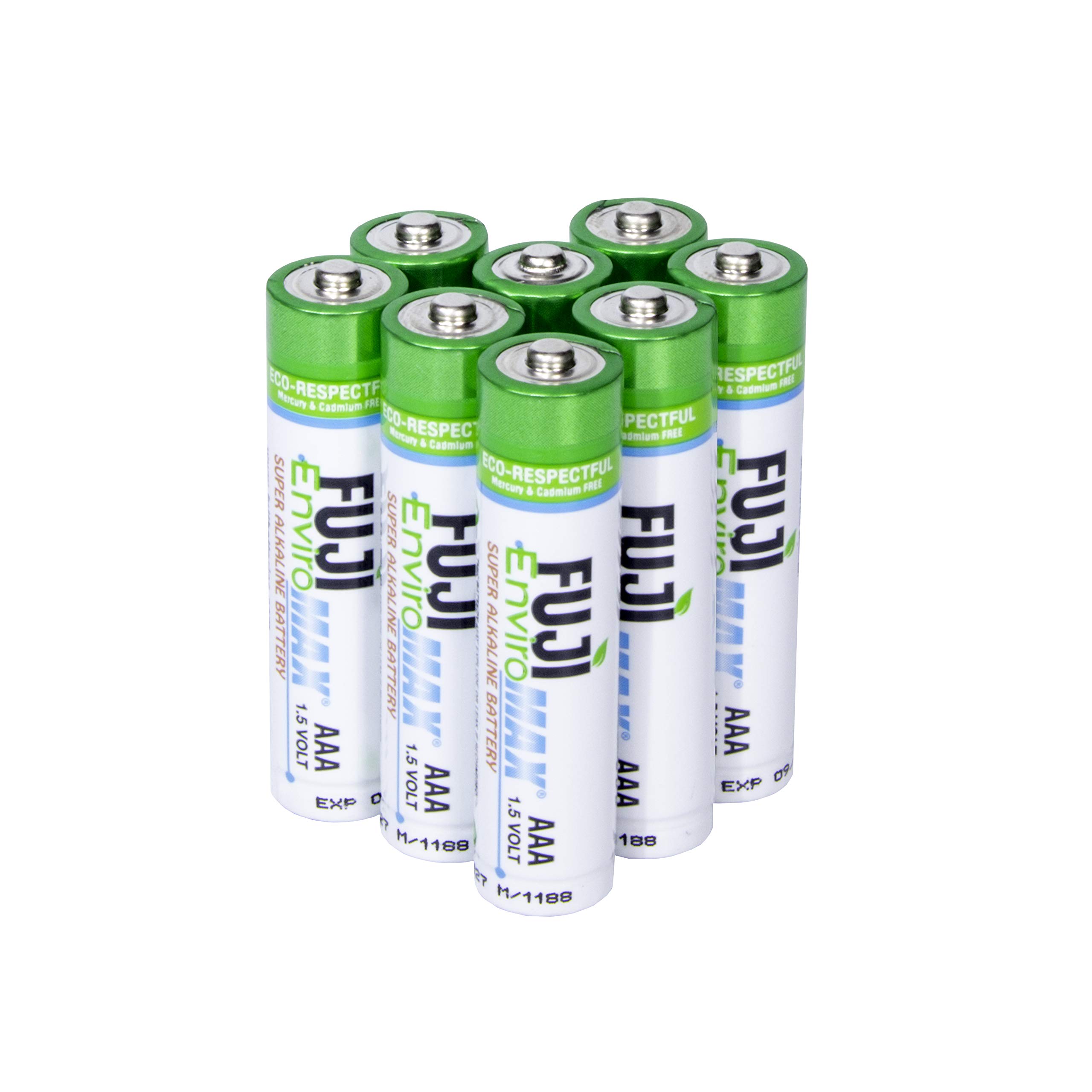 Fuji Enviromax 1.5V Super Alkaline AAA Batteries - No Harmful PVC & Heavy Metals, Long Lasting, Powerful, Triple AAA Batteries (Pack of 8)