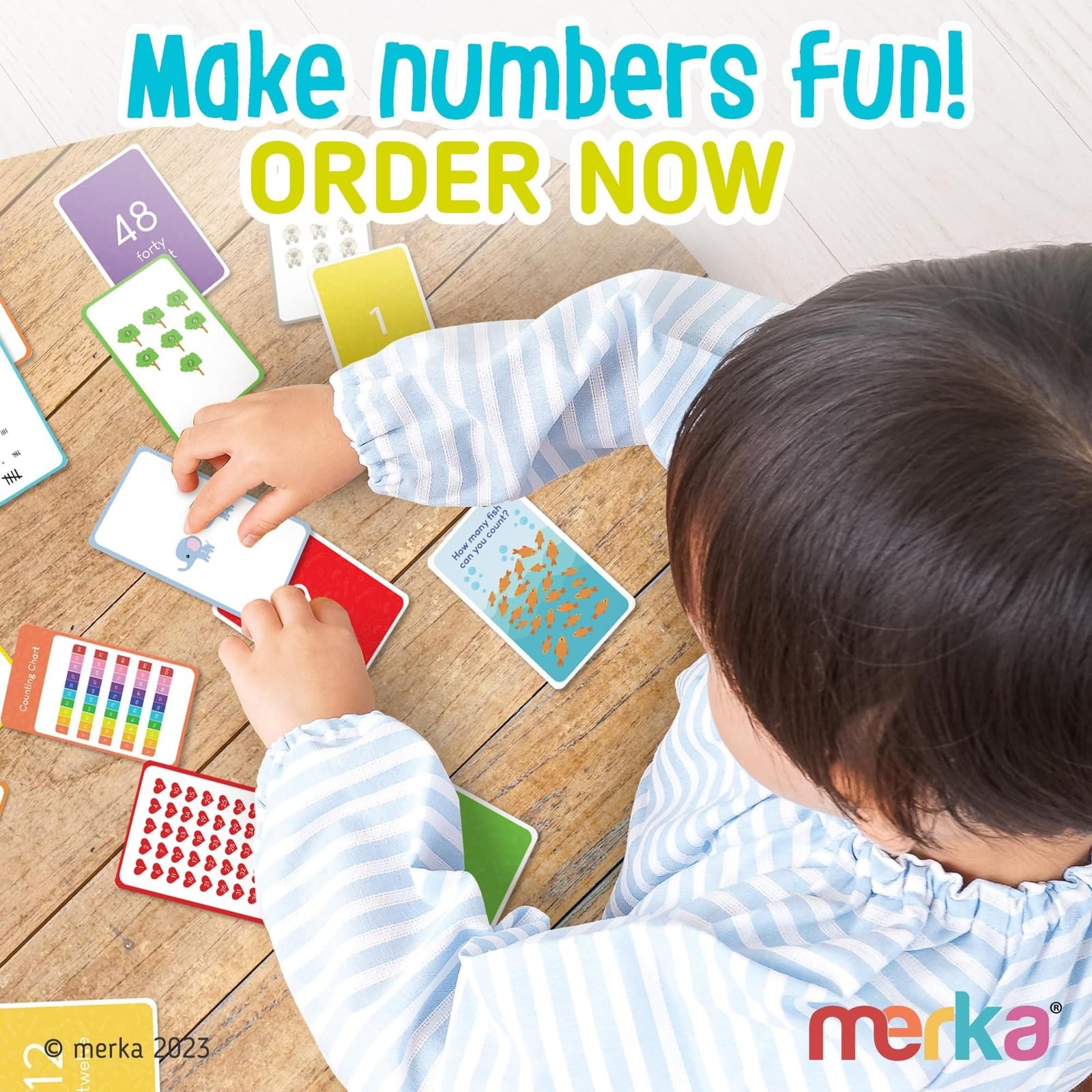 Merka Math Flash Cards Kindergarten for 2-4 Years Toddler - Kids Number Flash Cards 0-50 Counting - Learn to Count Preschool Workbook