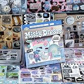 NOGAMOGA 1000+ Korean Dreamcore Sticker Book, Ins Retro Theme for Scrapbook | 30 Sheets Y2K Aesthetic Stickers Book with Glitter, Glossy & Matte Finishes for Journaling Supplies Decorating DIY