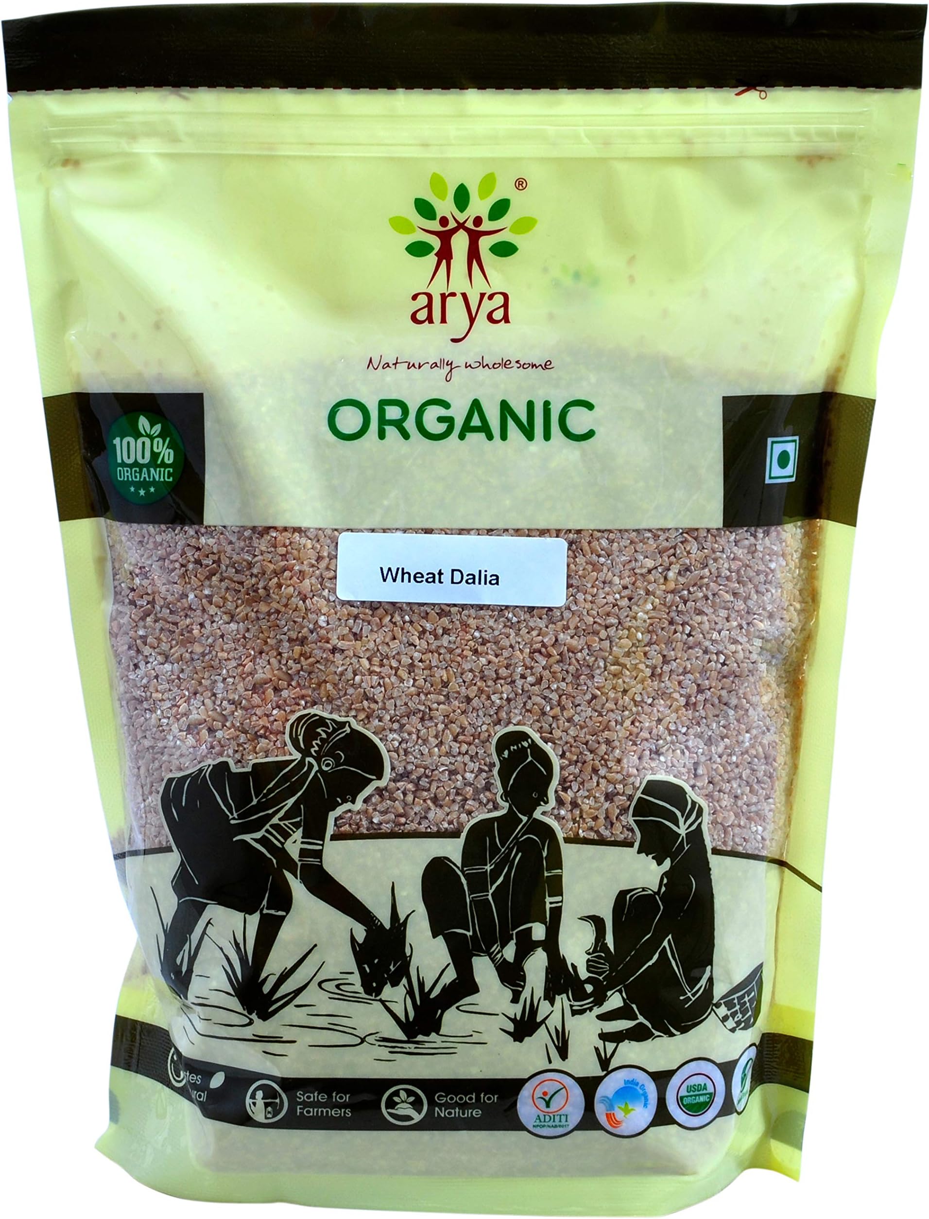 Arya Farm Wheat Dalia/Broken Wheat 2Kg (70.54 OZ)