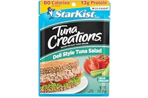 StarKist Tuna Creations Deli Style Tuna Salad, 3 oz Pouch (1 Pack) Ready to Eat Wild Caught Tuna, 13g Protein, 80 Calories Per Serving, Gluten Free, Soy Free, Kosher, Perfect for Meals and Snacks