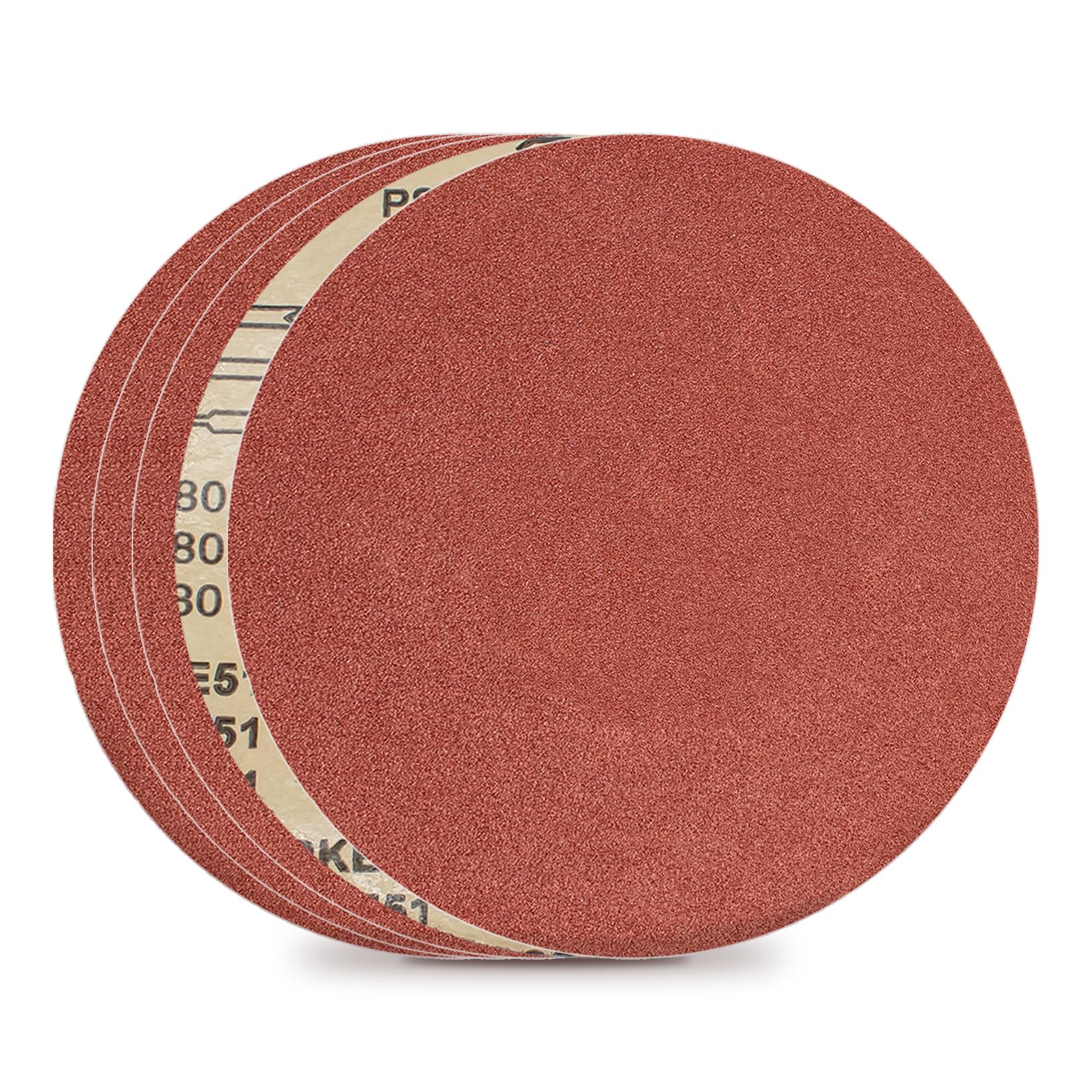 FEIHU 30 Pcs Self-Adhesive 200 mm Sanding Discs Alumina,Self Stick Grit 5 Each ofP60, P80, P120, P180, P240 and P320 8 inch Sanding Discs Pads for Sanding Wood, Paint,Plastic, Plaster and Metal