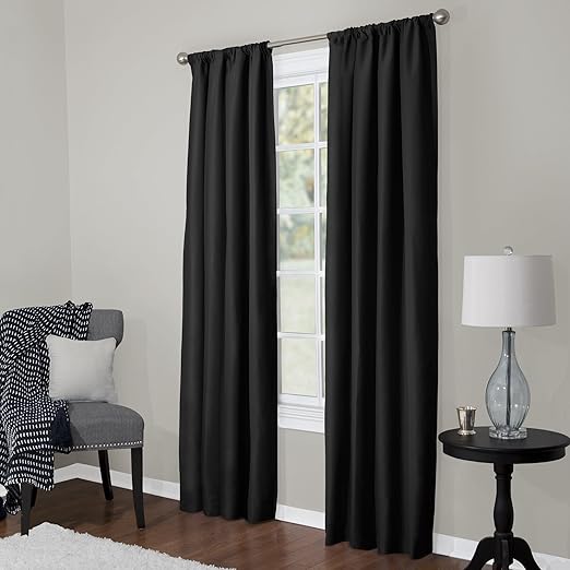 Amazon Com Maytex Microfiber Rod Pocket Window Curtains Set Of 2