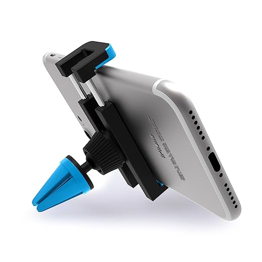 Soporte Movil Coche - iVoler® Ventilación Universal 360 grados Rotación Soporte Teléfono Coche para Rejillas del Aire de Coche para iPhone 7/7 Plus, 6S/6s Plus/5S/5C/SE, Samsung Galaxy S7 Edge/S6 Edge, Huawei P9, GPS, MP3 Player y más - Azul/Negro