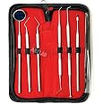Haryali London 6-Piece Dental Hygiene Tool Kit – Stainless Steel Scaler, Pick, Mirror
